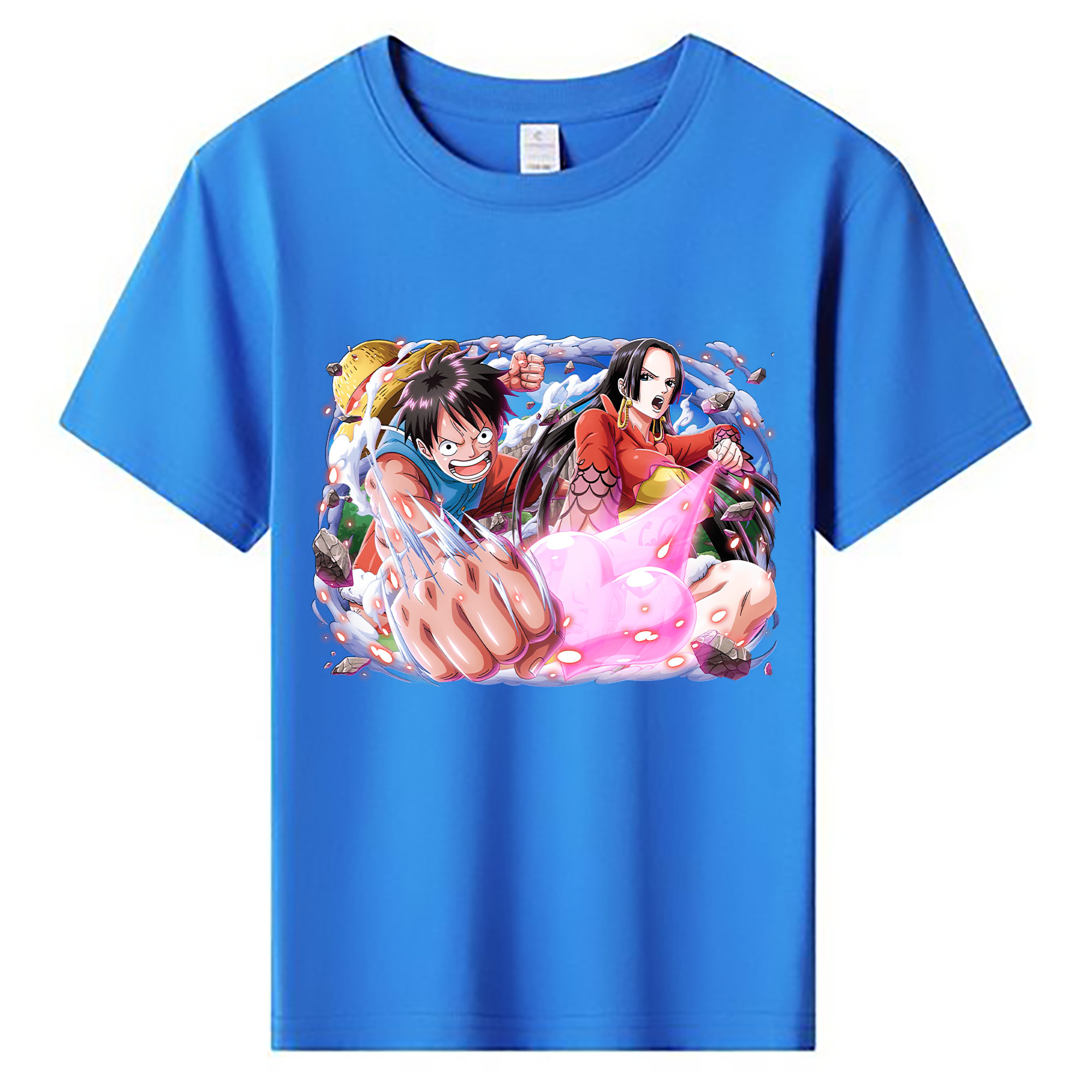 ワンピース モンキー・D・ルフィ ONE PIECE Monkey D. Luffy 綿100％キッズTシャツ（フロントプリント）